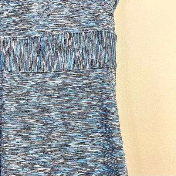 Prana Amaya Soft knit Racerback Activewear Dress SpaceDye Blue comfy womens L - Picture 7 of 11